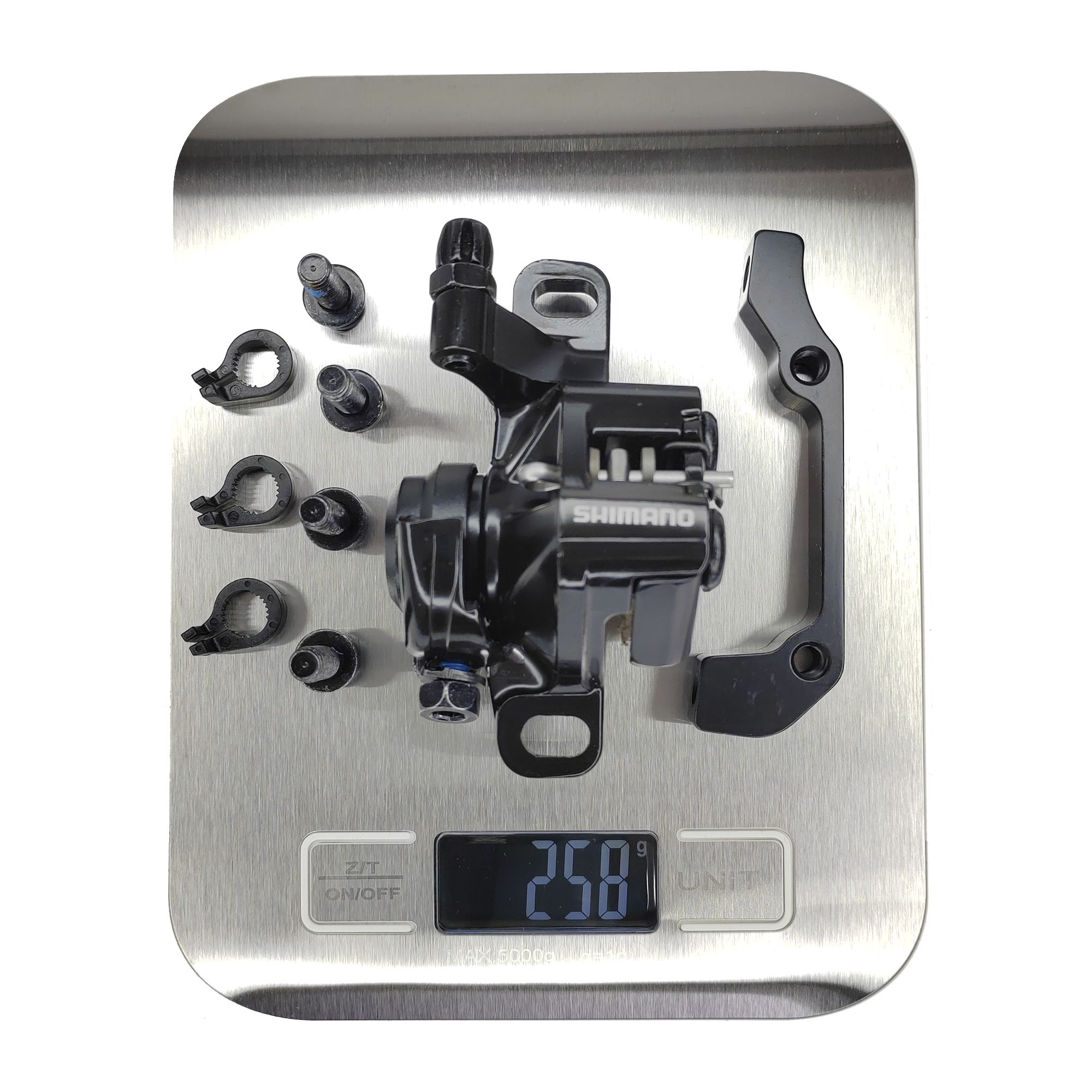 Shimano Тормоза для велосипедов BR-M375, с адаптером, болтами и колодками, R160/F180, черный — Товары для велоспорта