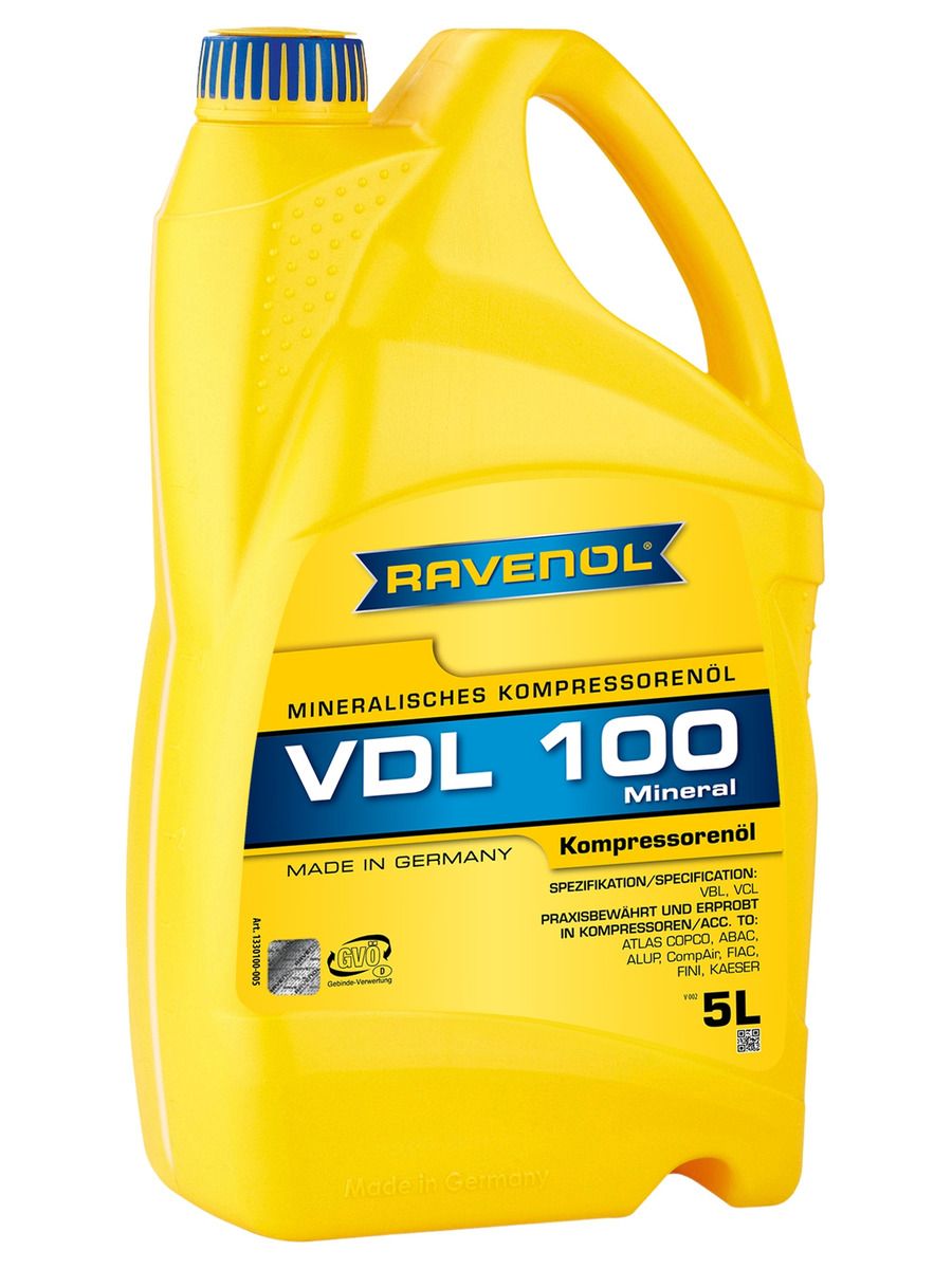 Компрессорное масло RAVENOL Kompressorenoel VDL 100 (5л) new - купить по  выгодной цене в интернет-магазине OZON (160370080)