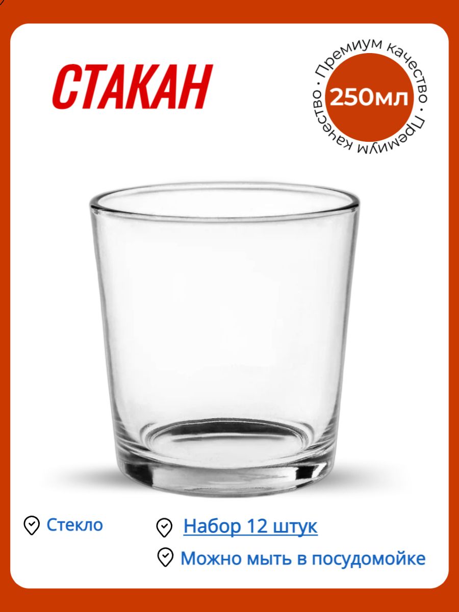 Набор стаканов для коньяка, для воды КленМаркет, 250 мл купить по доступной  цене с доставкой в интернет-магазине OZON (621093912)