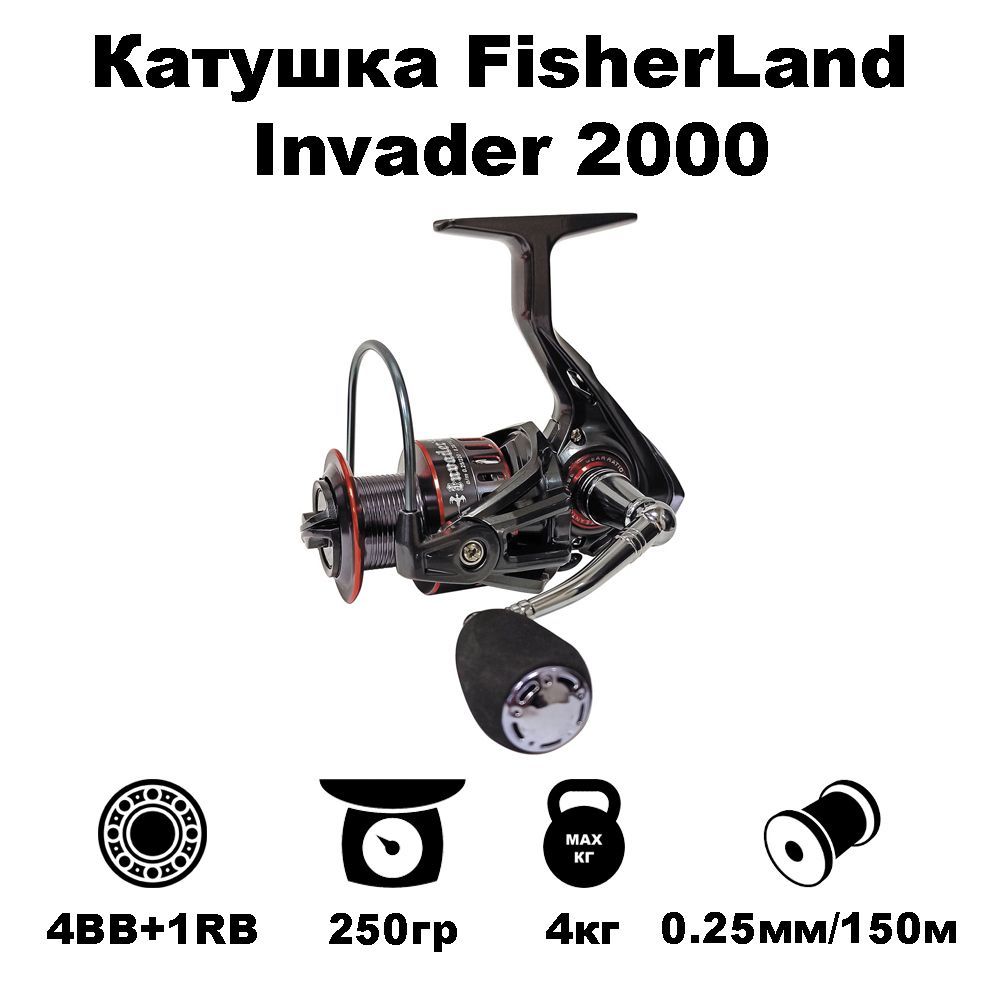 Катушка Fisherland INVADER, Безынерционная, 2000, Передний фрикцион купить  по низкой цене с доставкой в интернет-магазине OZON (885756438)