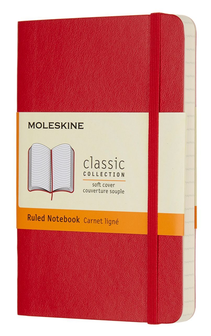 БлокнотMoleskineCLASSICSOFTPocket90x140мм192стр.линейкамягкаяобложкакрасный