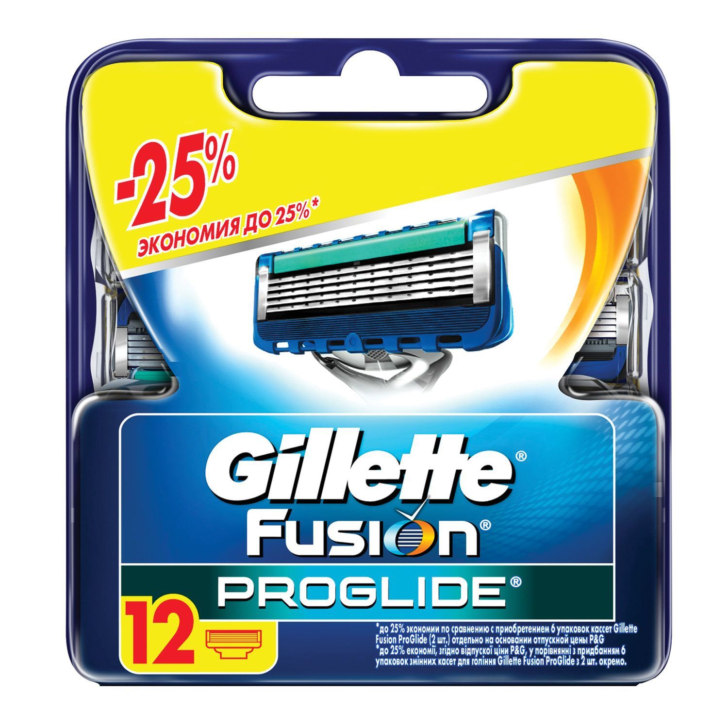 СменныекассетыдлябритьяGillette12шт,"FusionProGlide",длямужчин(GIL-81521963)