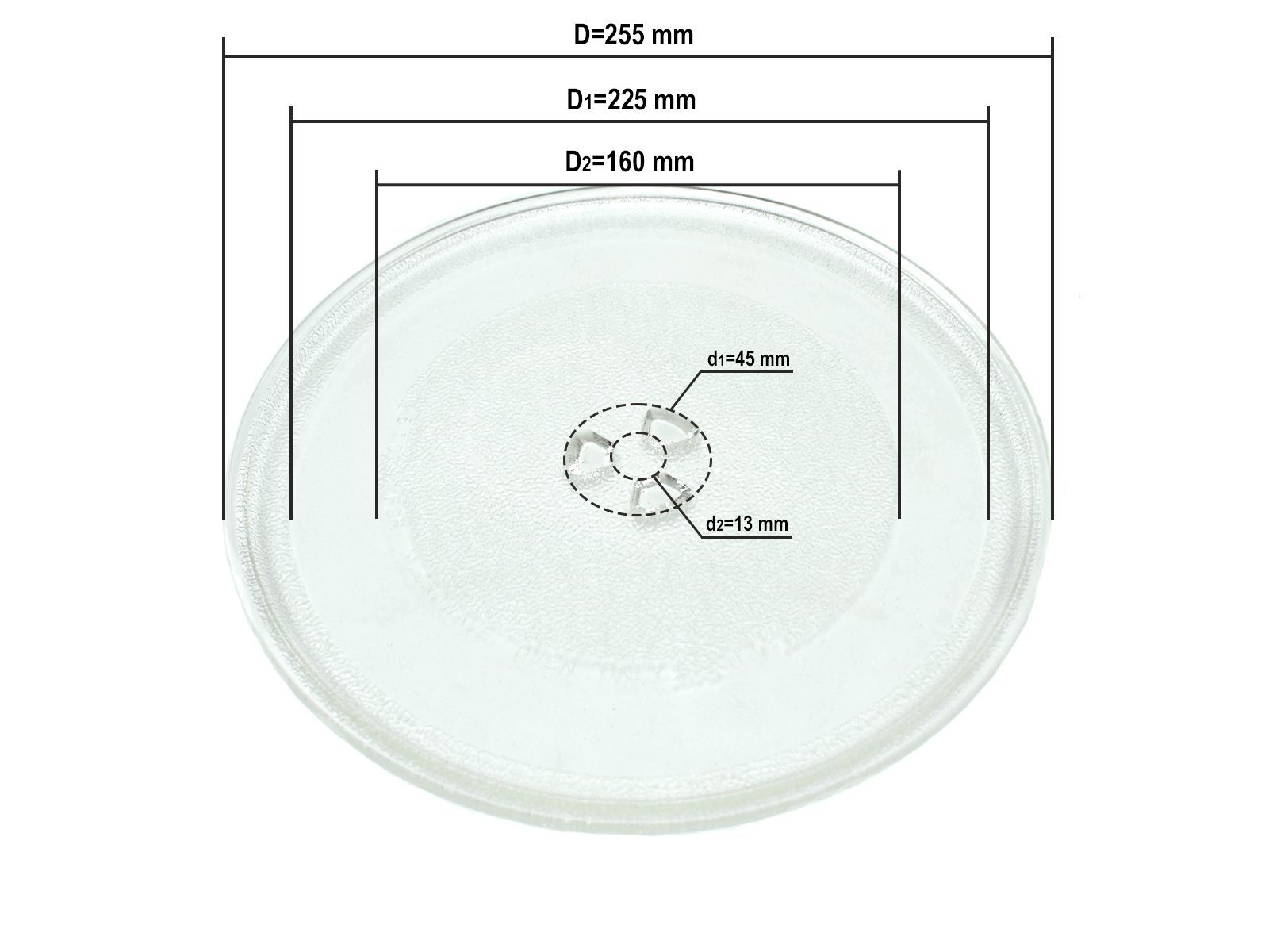 ТарелкадляСВЧмикроволновойпечиDaewooскреплениемподкоуплер,диаметр255мм,KOR-610S