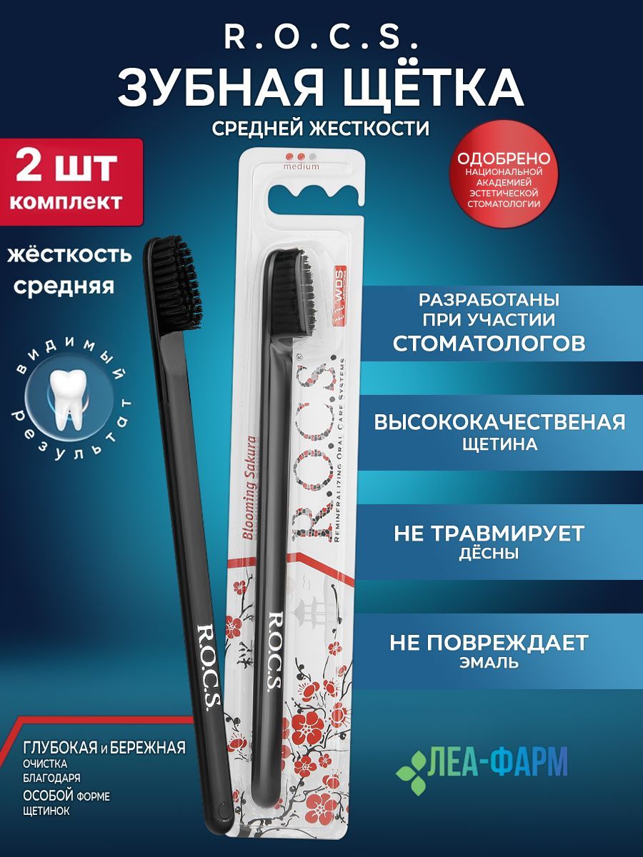 Зубная Щетка Rocs Классическая Средняя Купить