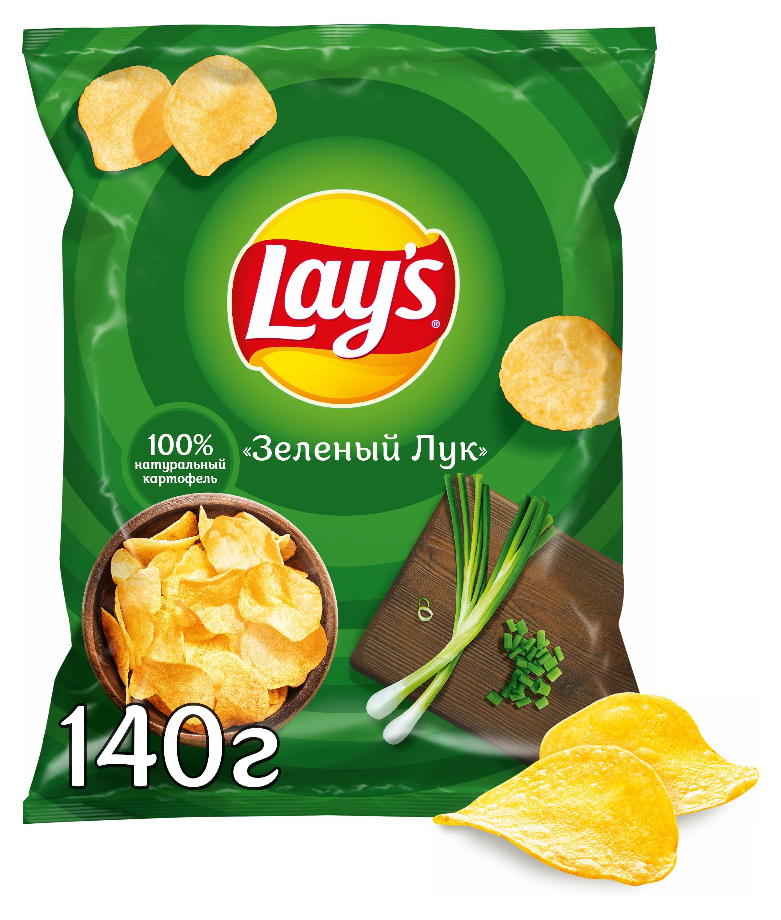 Чипсы картофельные lay's зеленый лук 140г