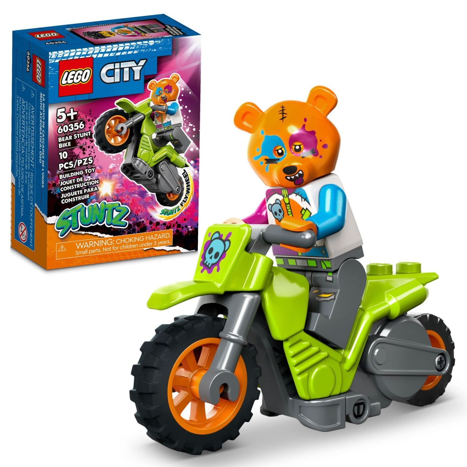 Конструктор детский LEGO City Stuntz Трюковый мотоцикл c медведем, 10  деталей, возраст 5+ - купить с доставкой по выгодным ценам в  интернет-магазине OZON (907753299)