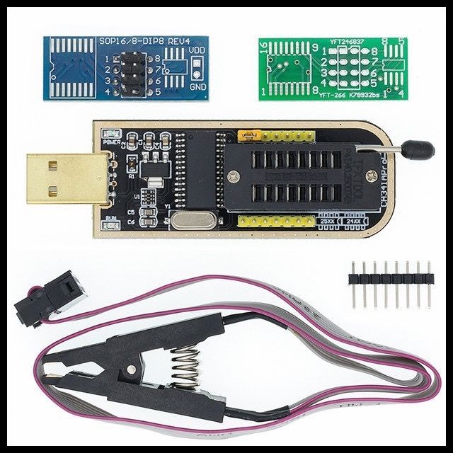 ПрограмматорEEPROMдляBIOSнаCH341Aсприщепкой