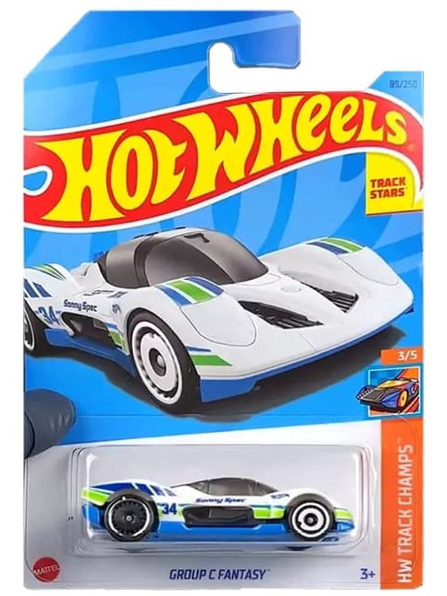 HKG34 Машинка игрушка Hot Wheels металлическая коллекционная GROUP C  FANTASY бело-голубой