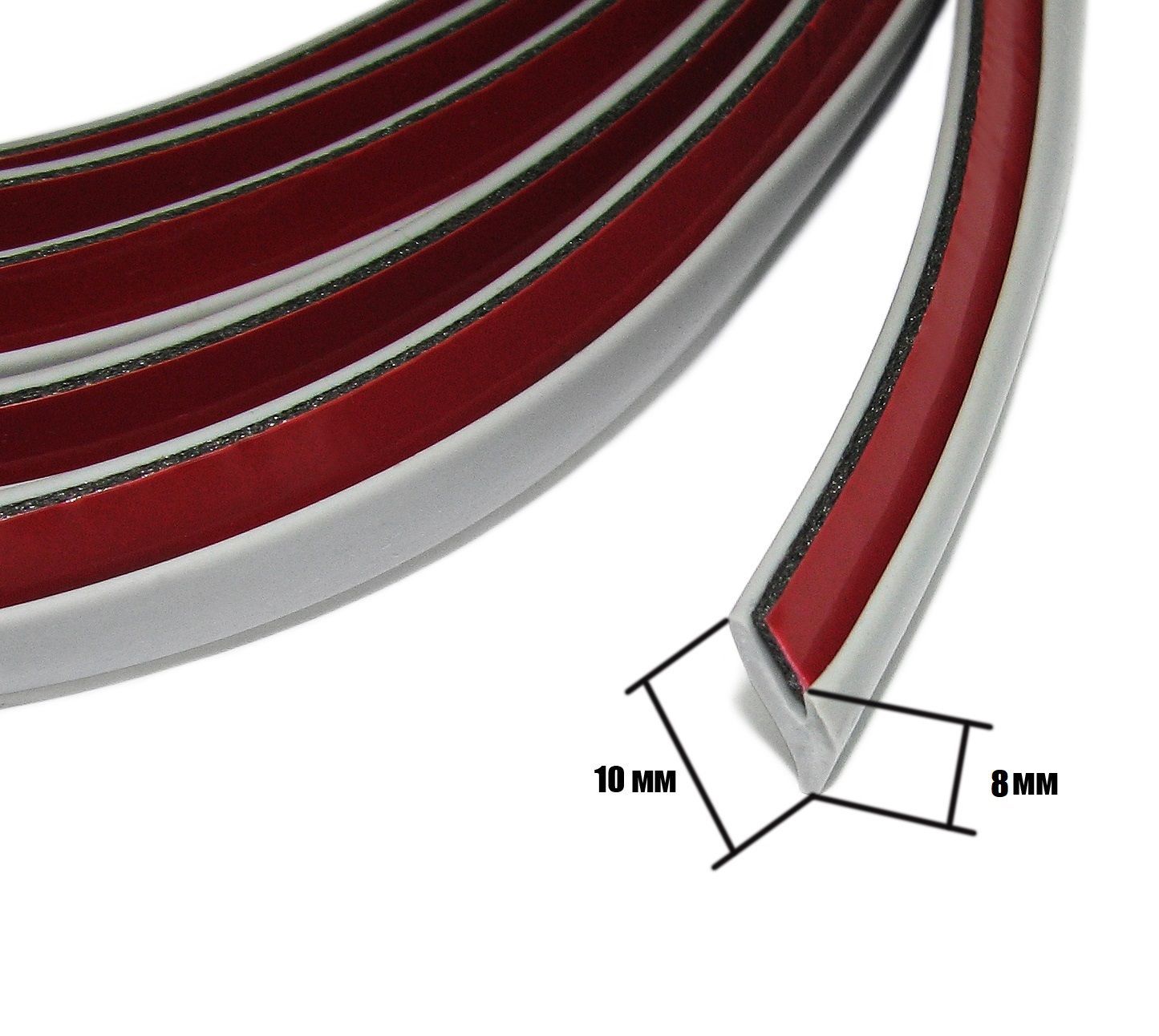 Уплотнительнаярезинкадляобвесовавто,Ширина8мм,10метров,Серая