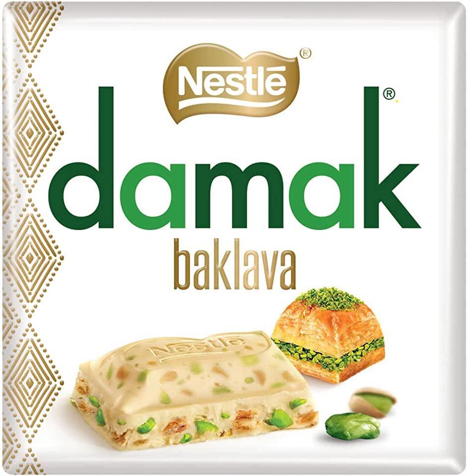 Белый шоколад с фисташками и пахлавой DAMAK 60г