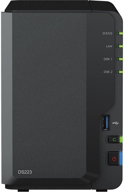 СетевоехранилищеNASSynologyDS223черный(DS223)