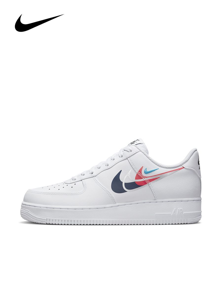 Nike air force 1 outlet white with red swoosh