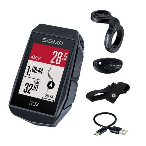 Велокомп. 4-001032 ROX 11.1 EVO (Black) HR Set 150 функций, с датчиком пульса, GPS, BLUETOOTH (Android, IOS) черный SIGMA NEW