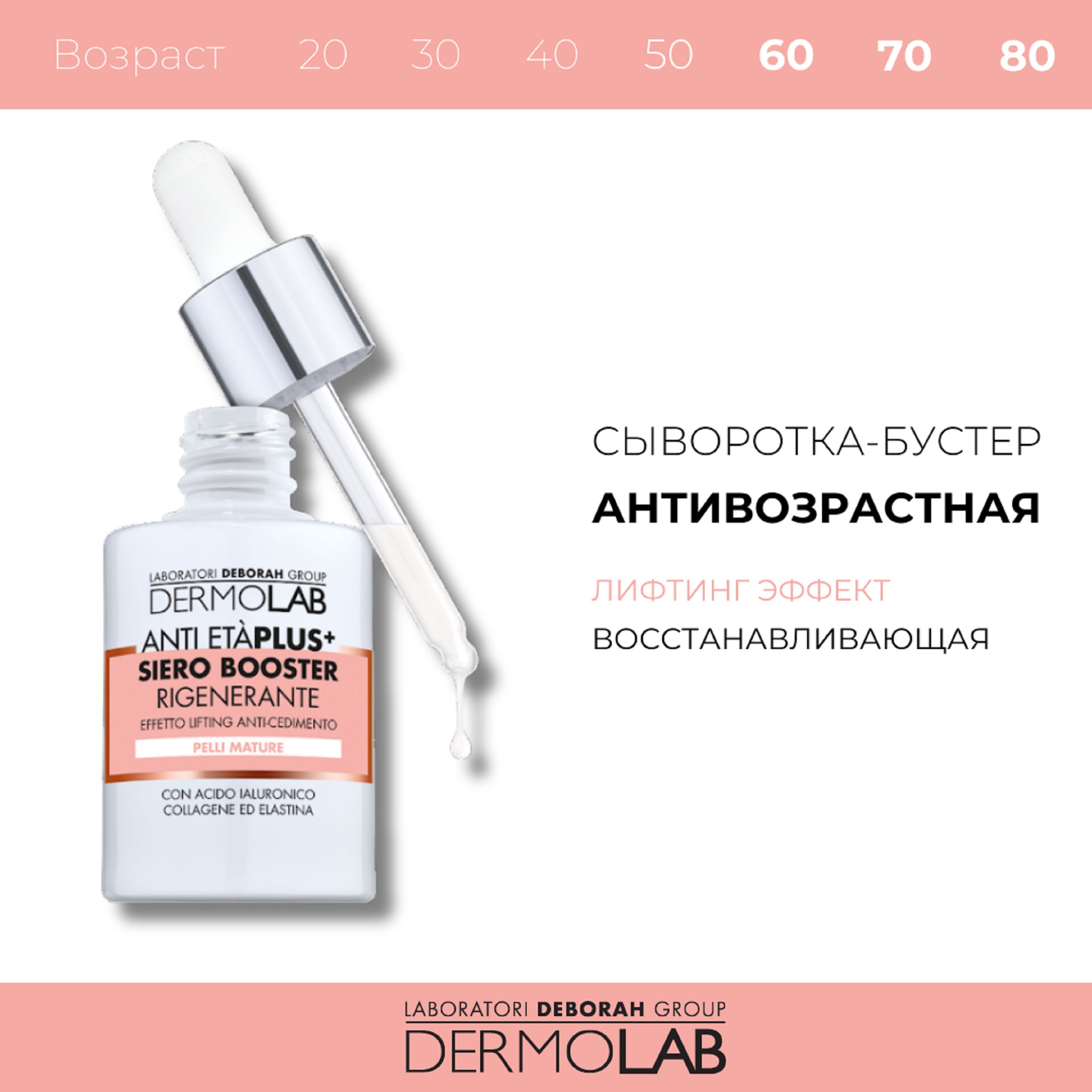 Сыворотка booster. Dermolab. сыворотка-бустер омолаживающая для лица 8 мл mistine.