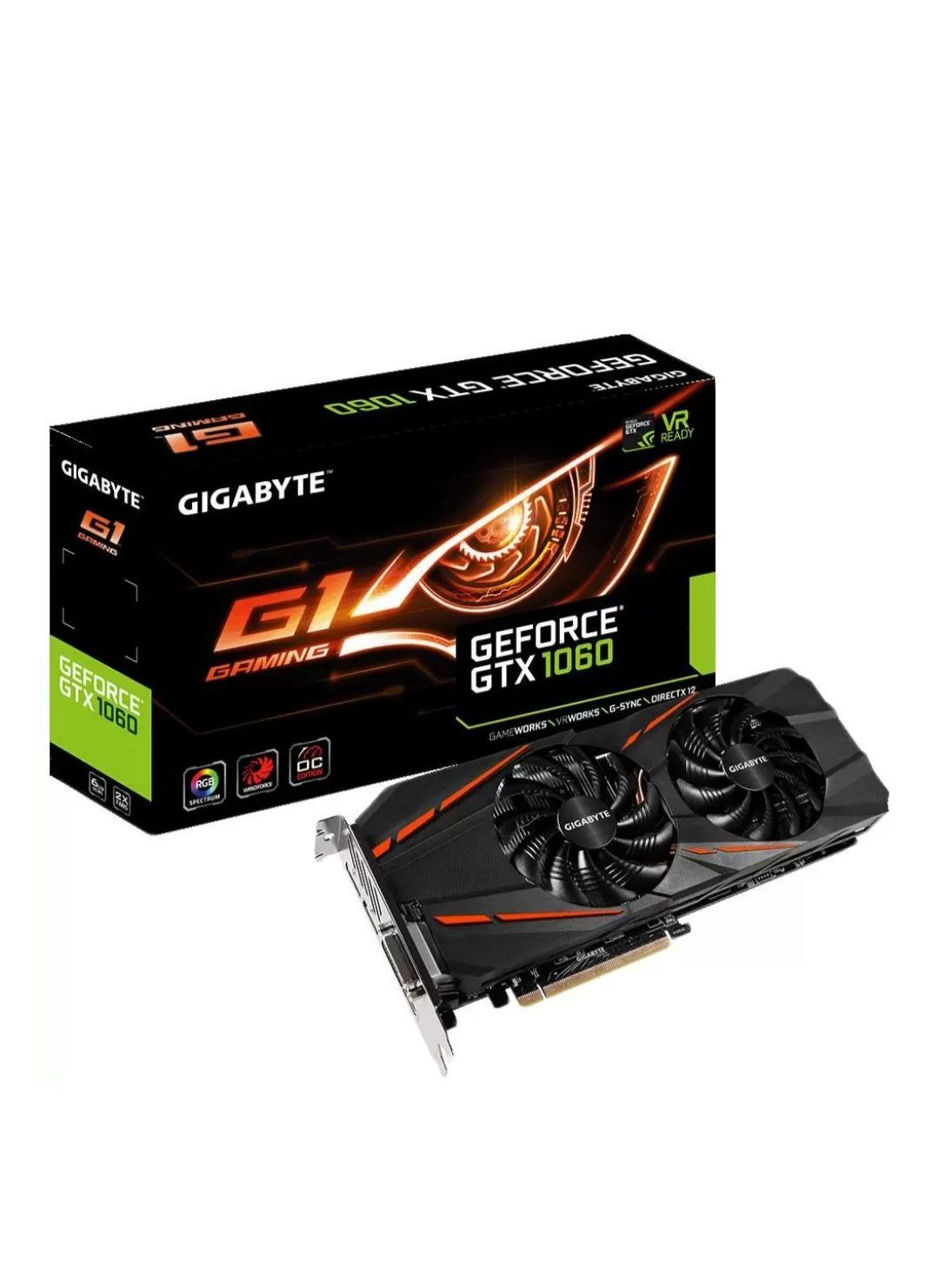 GigabyteВидеокартаGeForceGTX1060GigabyteG1Gaming6ГБ(165140)