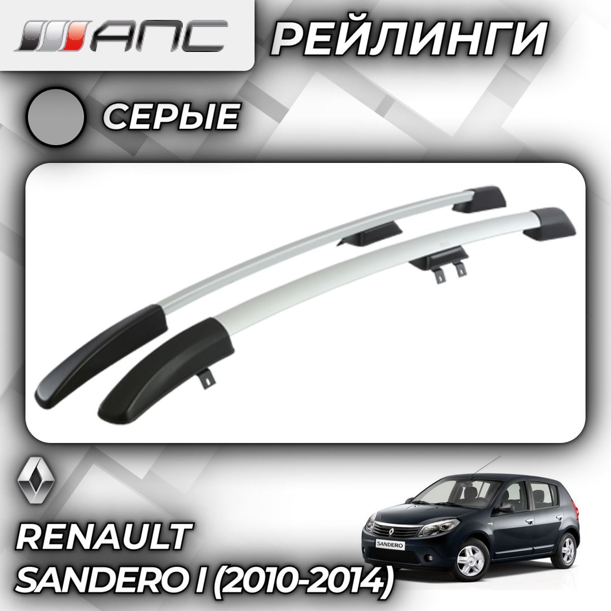 Рейлинг для автомобиля АПС Рейлинги Renault Sandero I_Багажник На Рейлинги  Серый - купить по доступным ценам в интернет-магазине OZON (759749714)