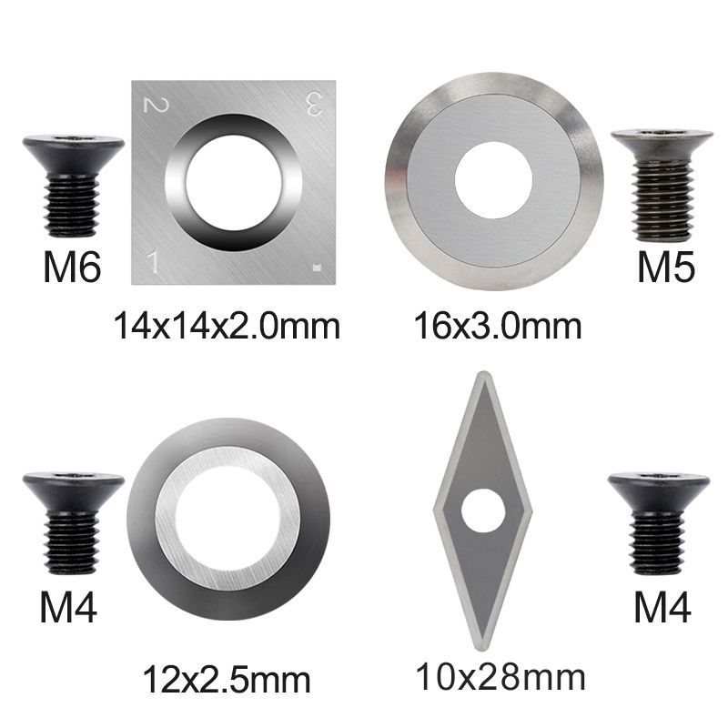 Инструментыдлятокарнойобработкидревесины,4смешанныхупаковокТвердосплавнаявставкаСвинтами