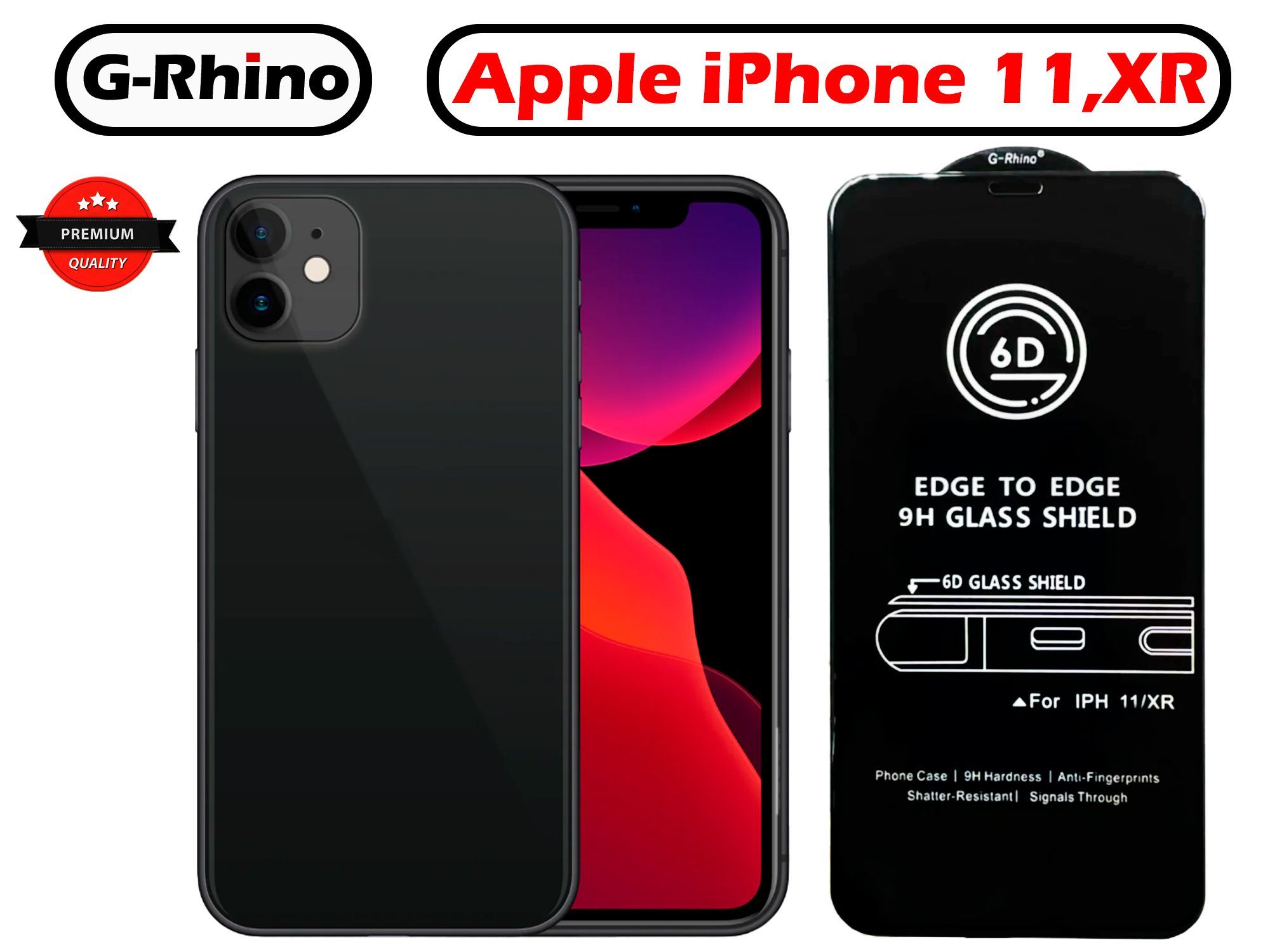 ЗащитноестеклоG-RhinoдляAppleiPhone11иXr