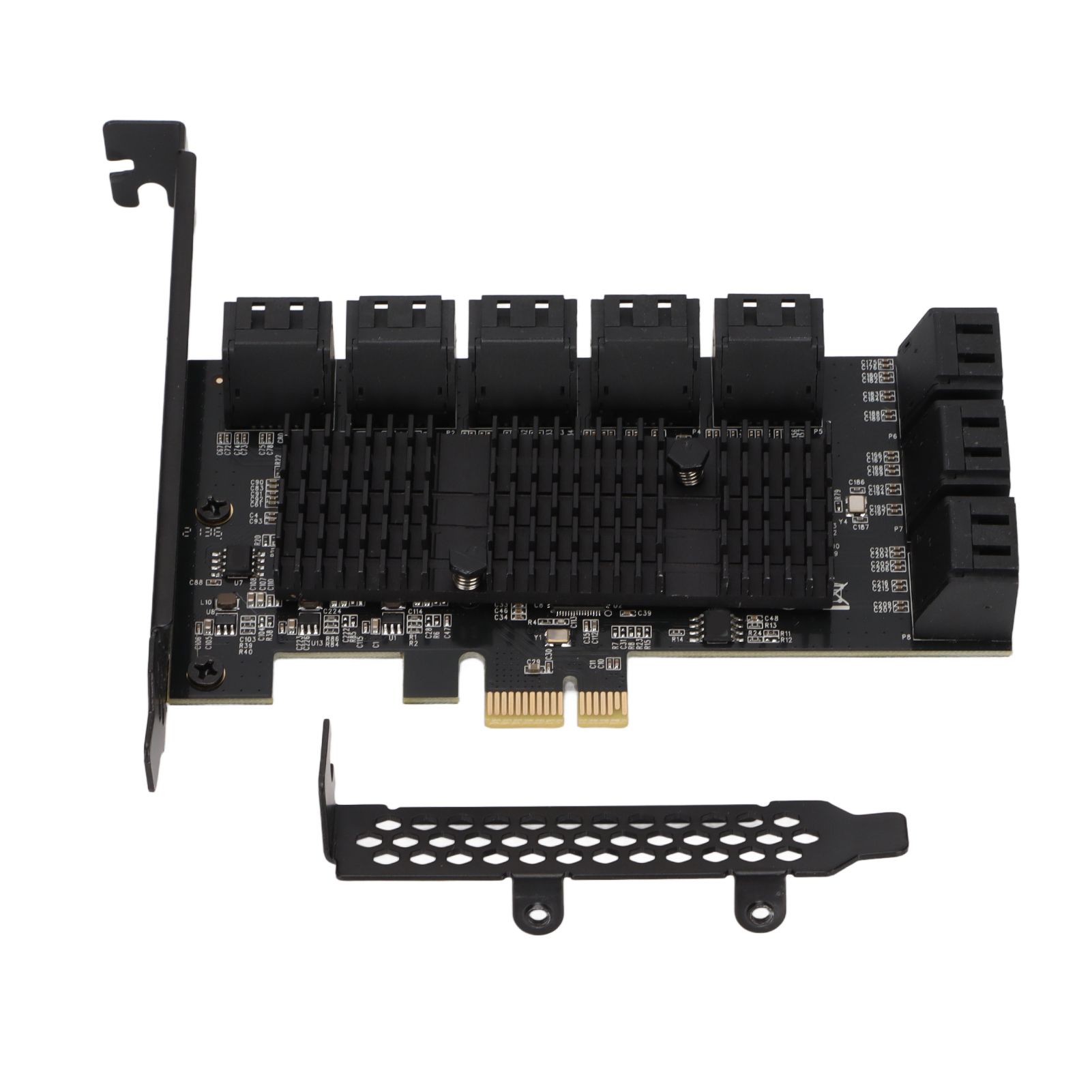 AVDEET SATA Adapter to PCIe Port, 16 Port SATA 3.0 Controller, PCI Express X1 Expansion Card Compatible with X4/X8/X16 Slot