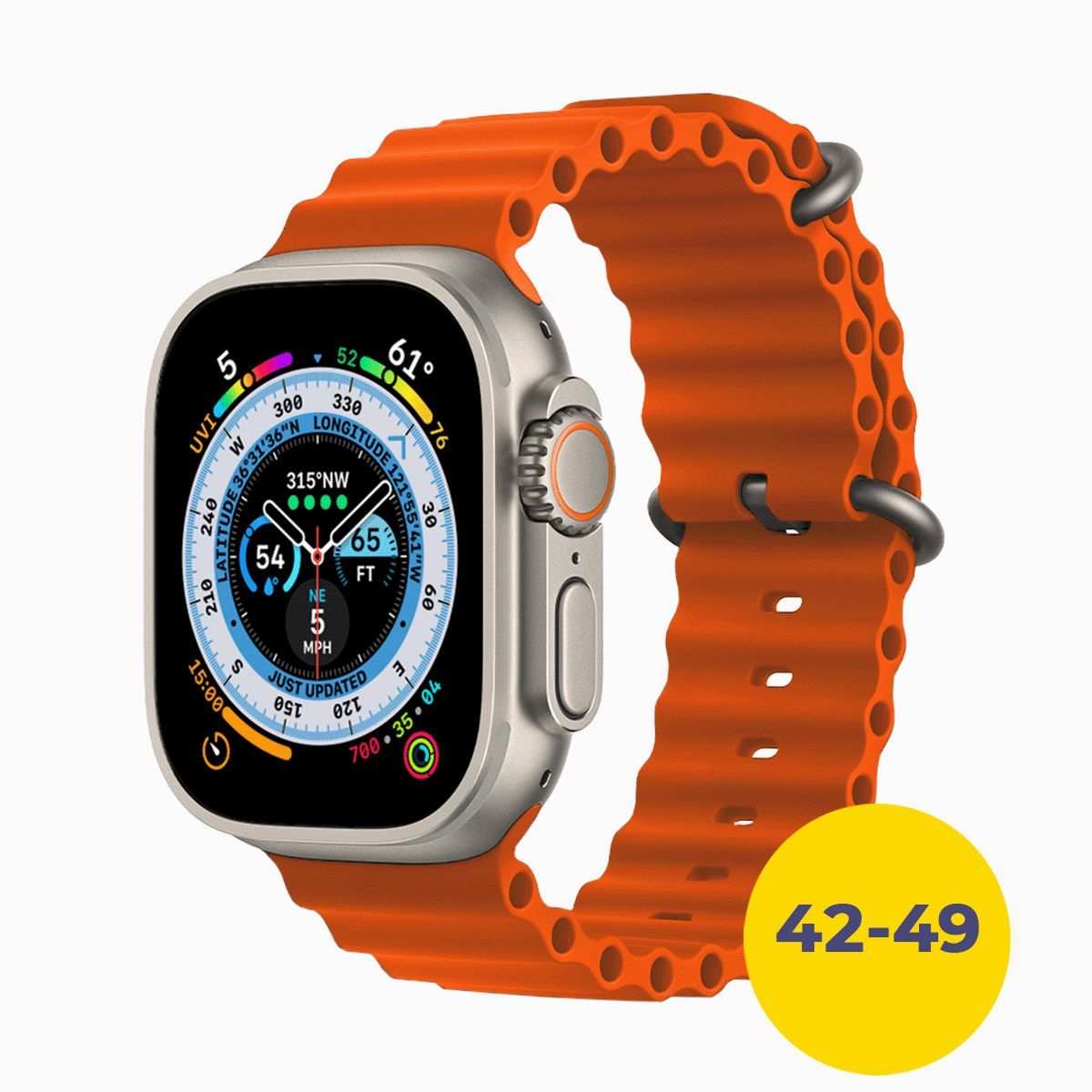 СиликоновыйремешокOceanbandдляAppleWatchUltra4244454649мм