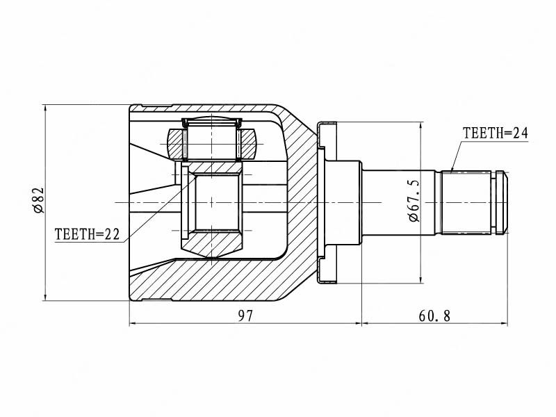 Шрус внутренний левый LADA XRAY/RENAULT LOGAN 14-/SANDERO 14- - SAT арт. OAT1RN6