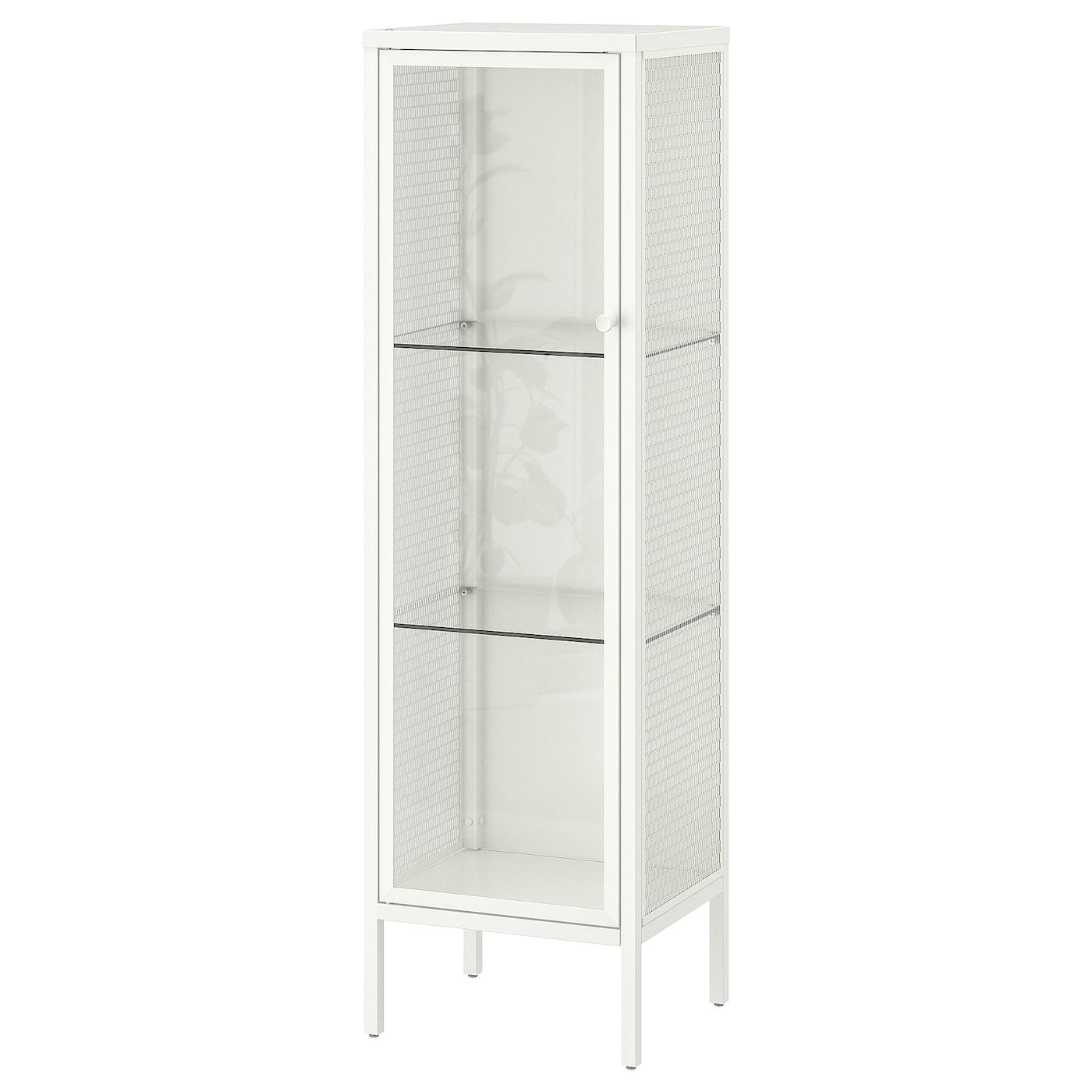 Баггебо шкаф со стеклянными дверцами, металлический/белый34x30x116 см