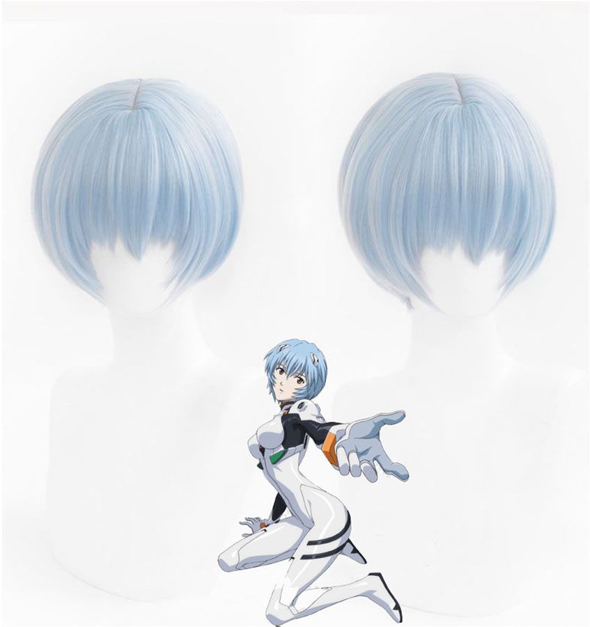 Парик для косплея карнавальный Рей Аянами / Rei Ayanami из аниме Евангелион нового поколения / Neon Genesis Evangelion