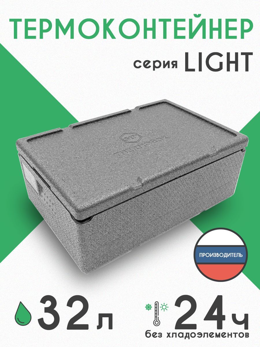 Термоконтейнер Termoboxru, черно-серый, держит температуру 24 ч ...