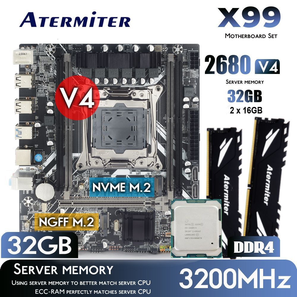 AtermiterКомпьютервсборкеX99LGA2011-3+E52680V42,4ГГц(14ядер/28потока)+32ГбDDR43200МГц