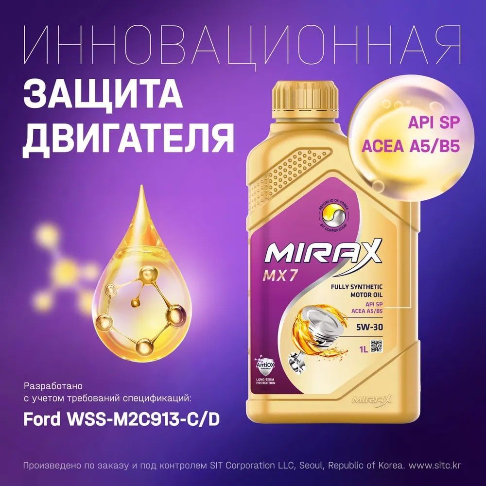 Миракс масло отзывы. Масло Mirax mx7 5w30 SL/CF a3/b4 4л синт..