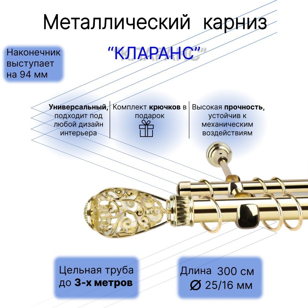 КарниздляштордвухрядныйнастенныйкованыйпрямойметаллическийКларанс