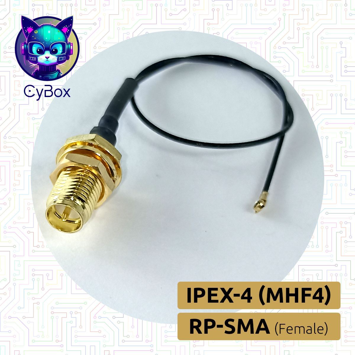 Пигтейл RP-SMA-female - MHF4 (IPEX4). Адаптер - переходник для подключения внешней антенны к 3G/4G модемам M.2.