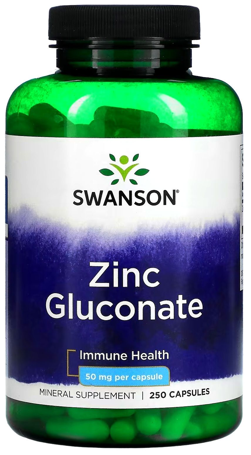 ZincGluconate50mg250capsSwansonСША/ЦинкГлюконат50мг.250капсул/Поддержкаиммуннойсистемы.Улучшениезрения.Здороваякожаволосы,ногти