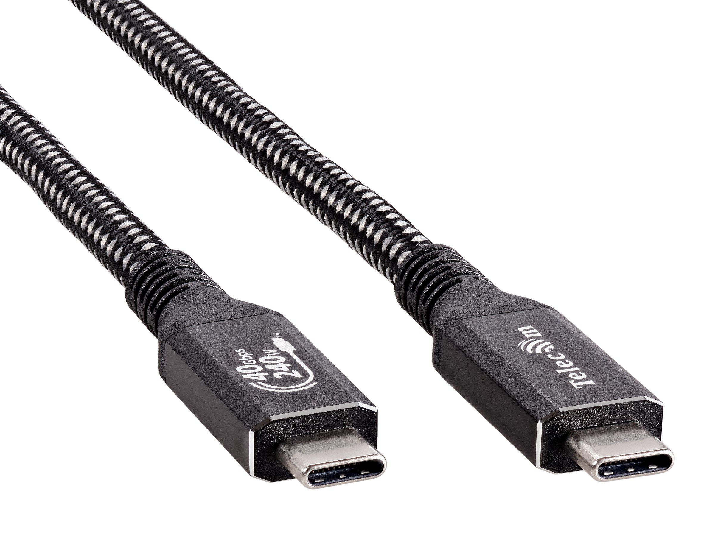 КабельUSB4TYPEC240WPowerDeliveryTELECOM2метра8K30Hz/40GBps/совместимсThunderbolt3/проводникмедь/длинакорпусметалл(TUS840-2M)