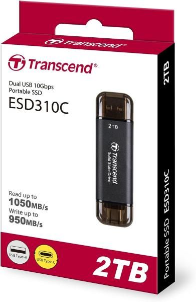 Transcend2ТБВнешнийжесткийдискESD310C(TS2TESD310C),серый