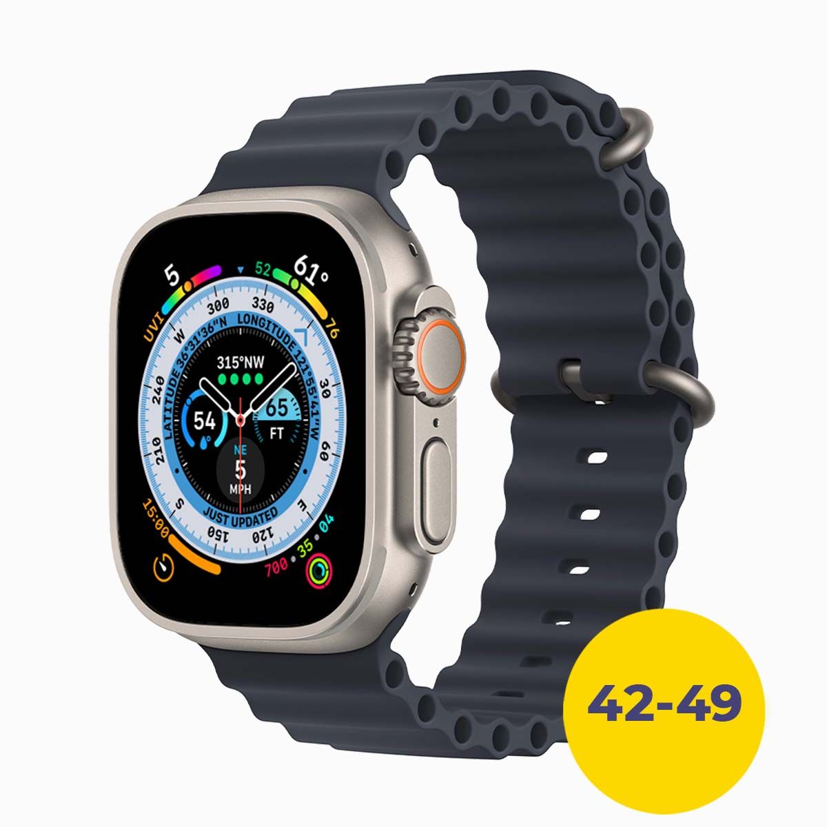 СиликоновыйремешокOceanbandдляAppleWatchUltra4244454649мм