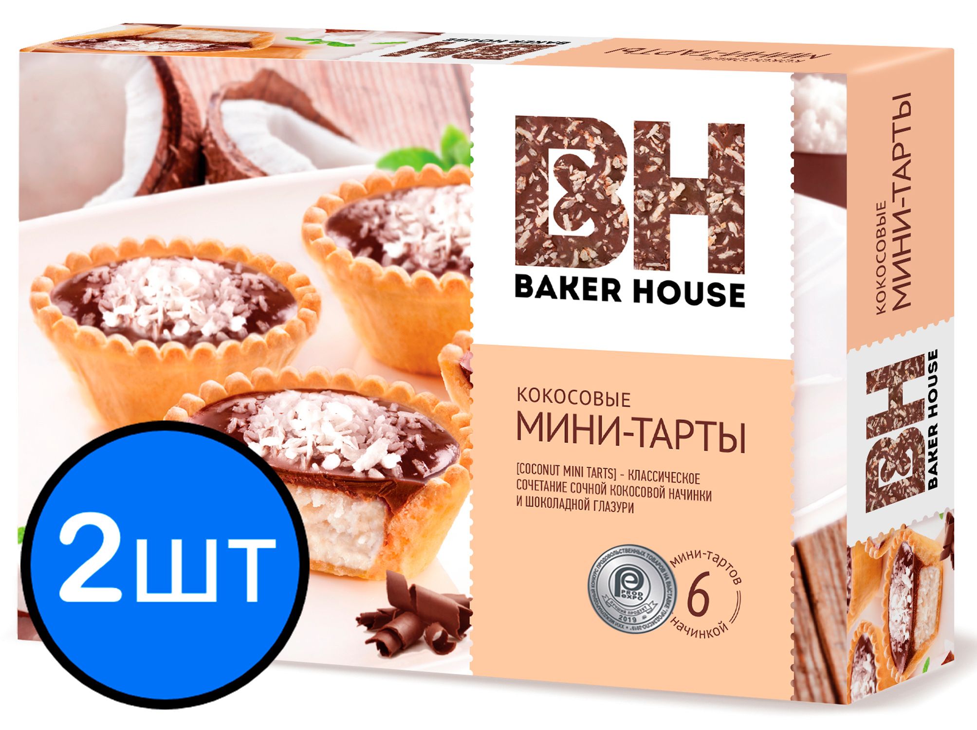 Мини-тартыскокосовойначинкойBakerHouse240гх2шт