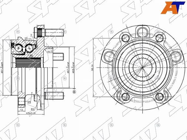 СтупичныйузелпередMAZDA36CX-511-SATST-KD35-33-04XC