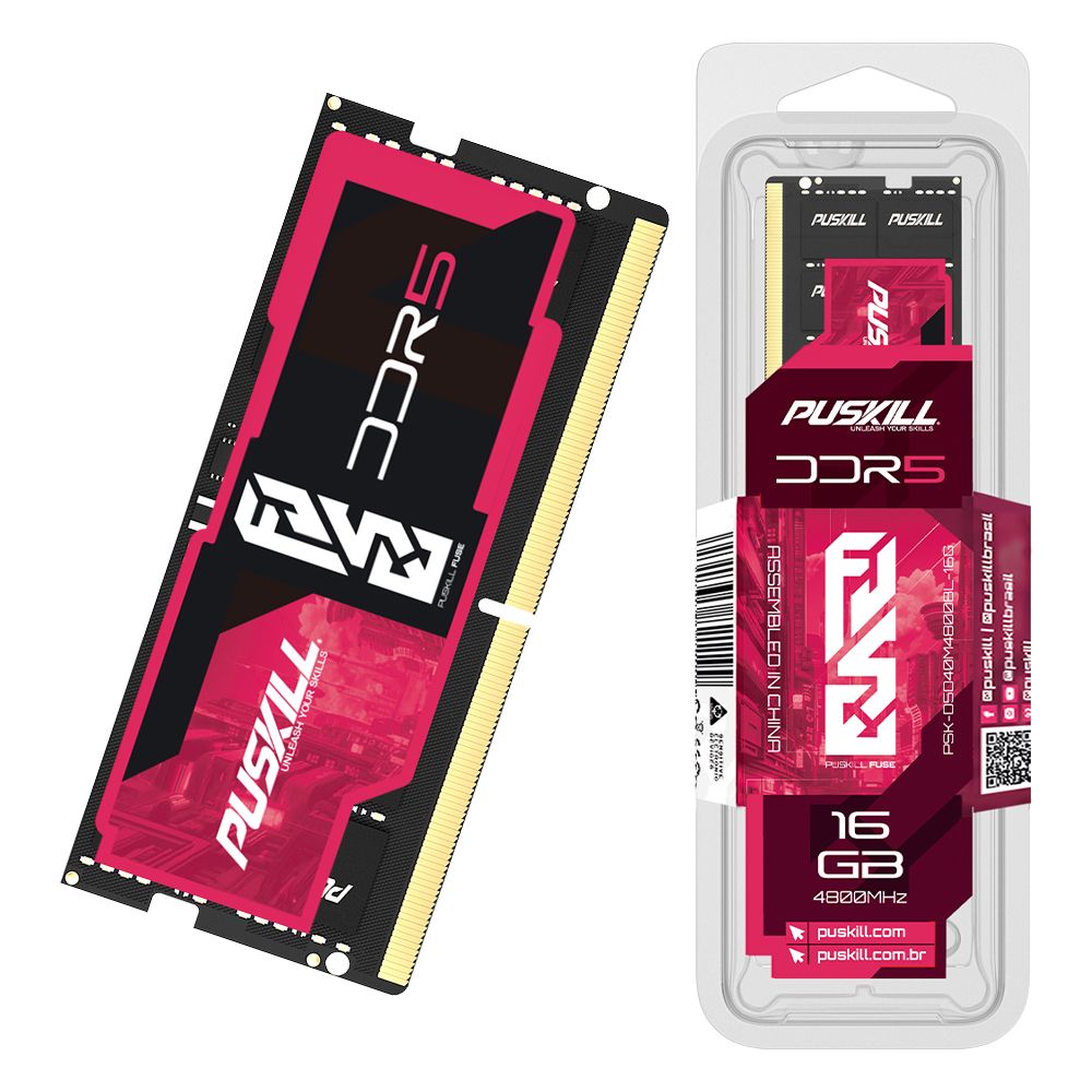 Модуль оперативной памяти PUSKILL DDR5 Laptop Memory 16GB 480016 ГБ  (PJDDR5SODIMM16GB4800FUSE) - купить по выгодной цене в интернет-магазине  OZON (1315246099)