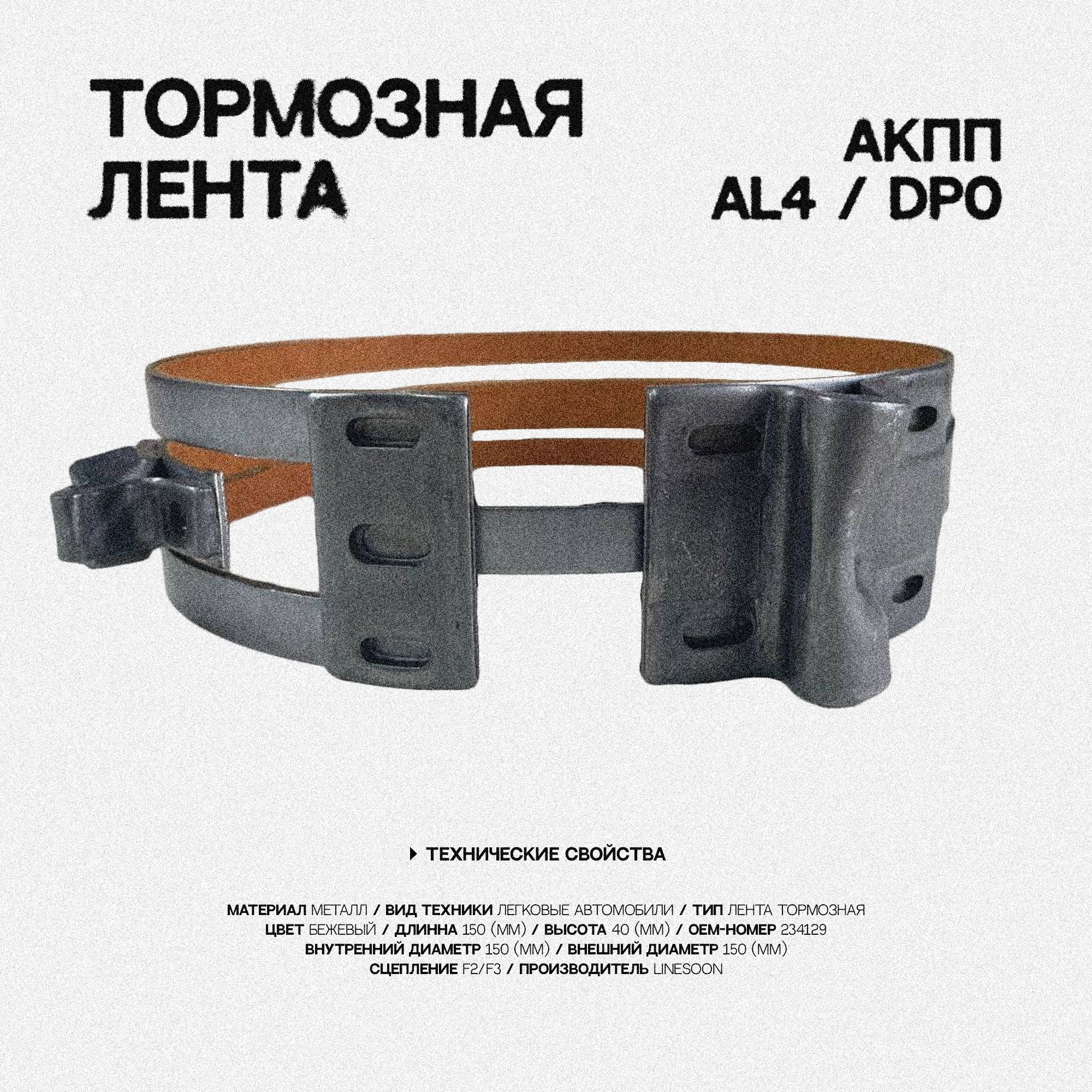 Тормозная лента АКПП AL4 / DP0