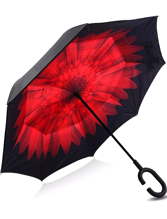 Имя зонтик. Озон зонт наоборот. Зонт наоборот красный. Реверсивный зонт. Зонт навыворот.