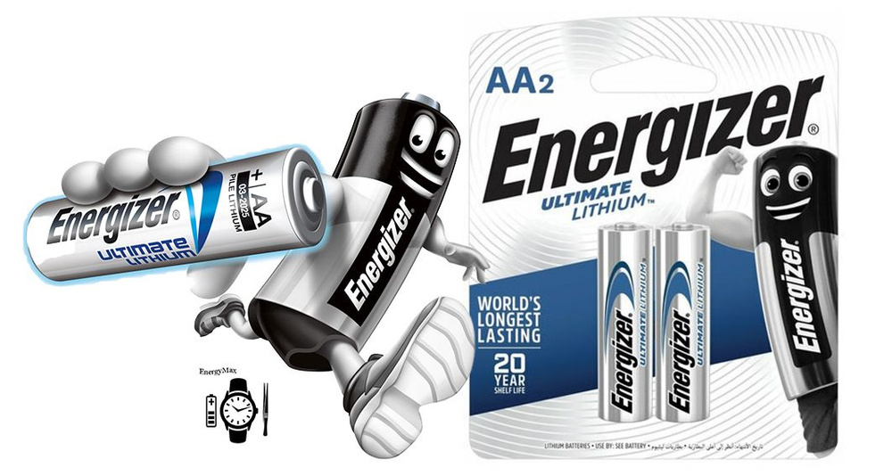 Батарейка литиевая ENERGIZER Lithium АА 2 шт — купить в интернет-магазине  OZON с быстрой доставкой