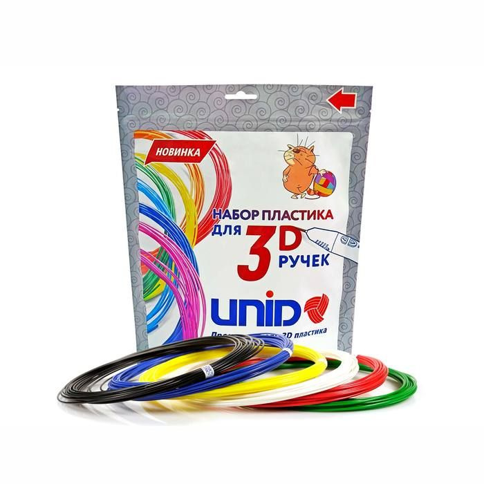 Набор пластика для 3D ручек Spider Pen UNID ABS6 (по 10 м, 6 цветов в коробке) (ABS-6)  #1