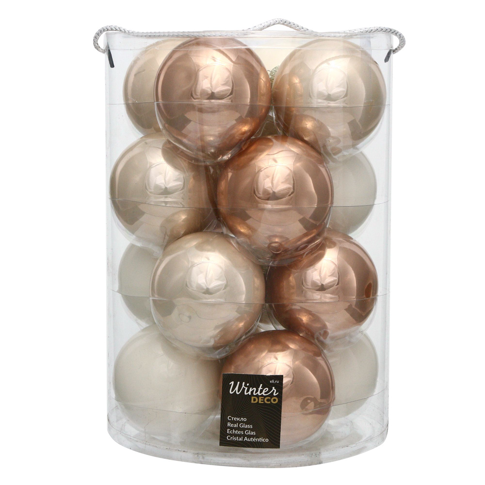Коллекция стеклянных шаров Cashmere Rose 8 см, 16 шт #1