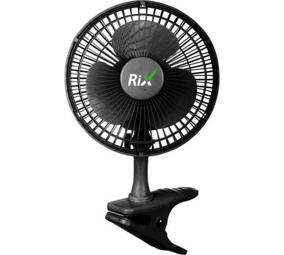 Бытовой настольный вентилятор RIX RDF-1500B, прищепка, цвет черный, 15Вт 38215  #1
