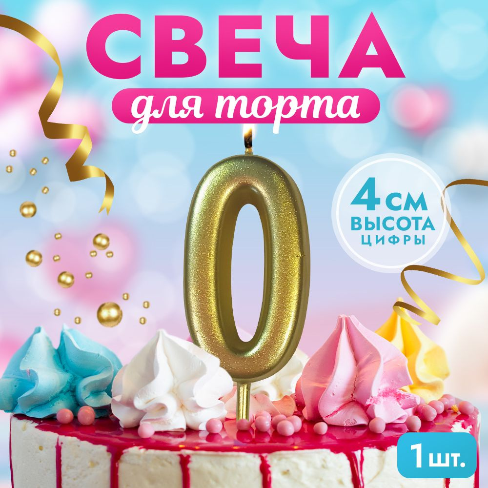 свеча для торта цифра 0 #1