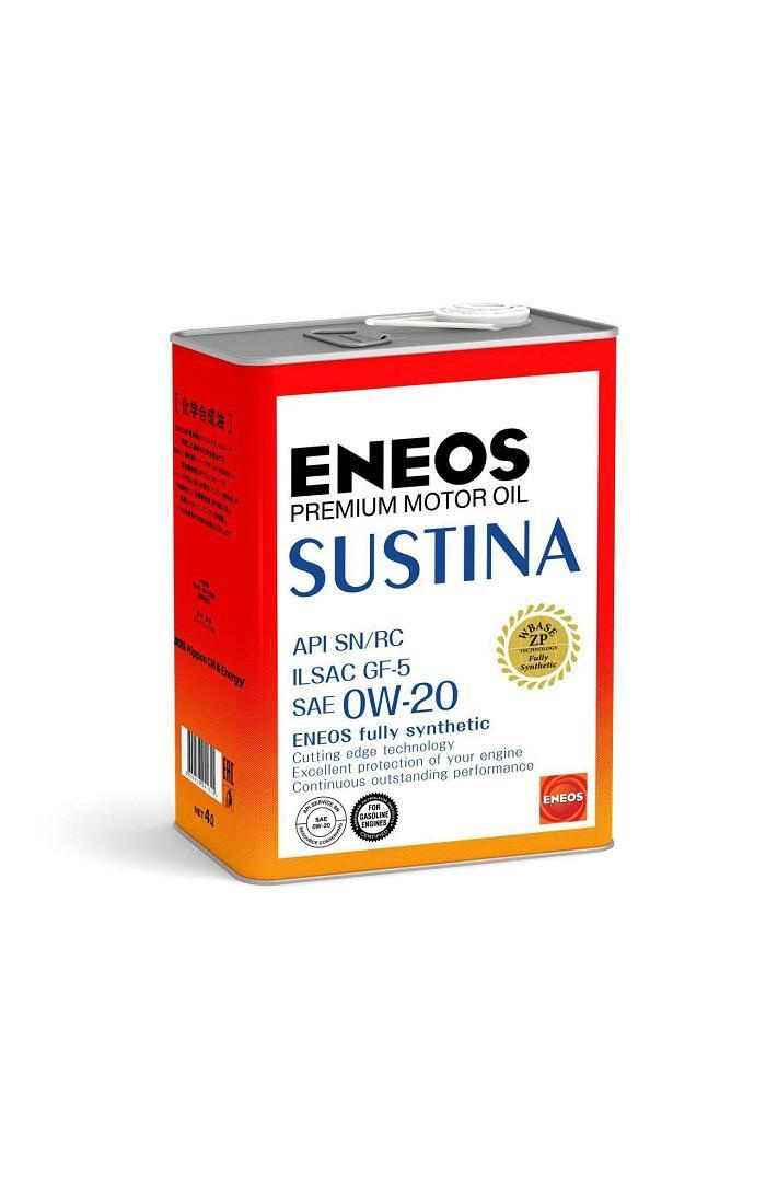 Моторное масло ENEOS Sustina Sn 0W-20 Синтетическое 4 л — купить в ...