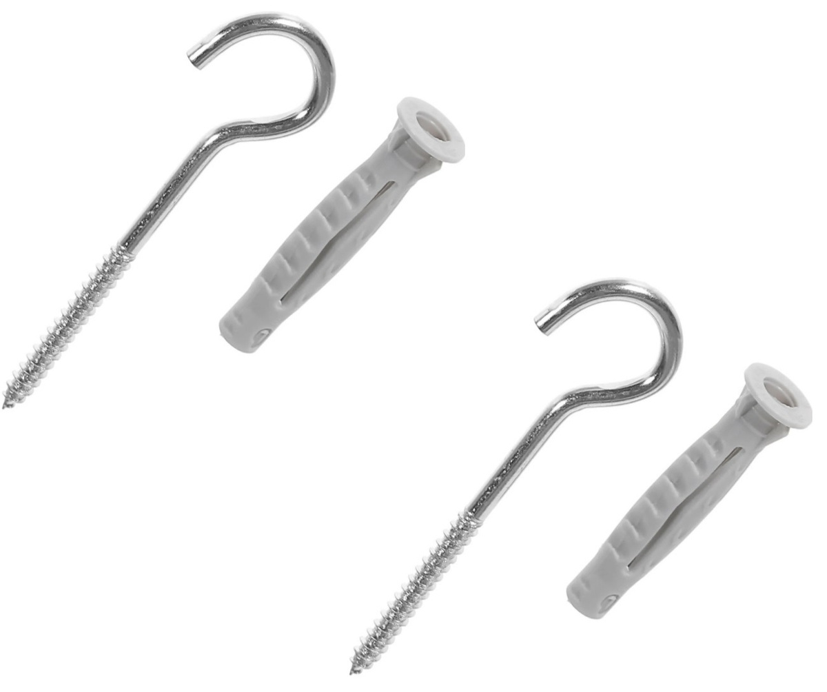 Нейлоновый дюбель 2 шт 8х50 мм и крюк-полукольцо-шуруп 2 шт 4,8х60 мм ...
