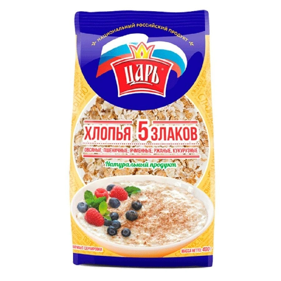 Хлопья из 5-ти злаков 400гр м/у Царь 6шт — купить в интернет-магазине ...