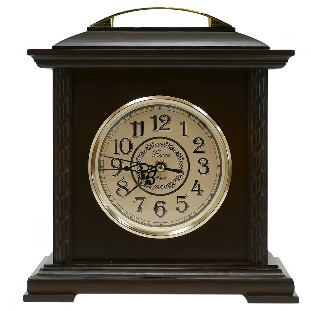 Настольные часы Кварцевые Весна, коричневый купить по выгодной цене в ...